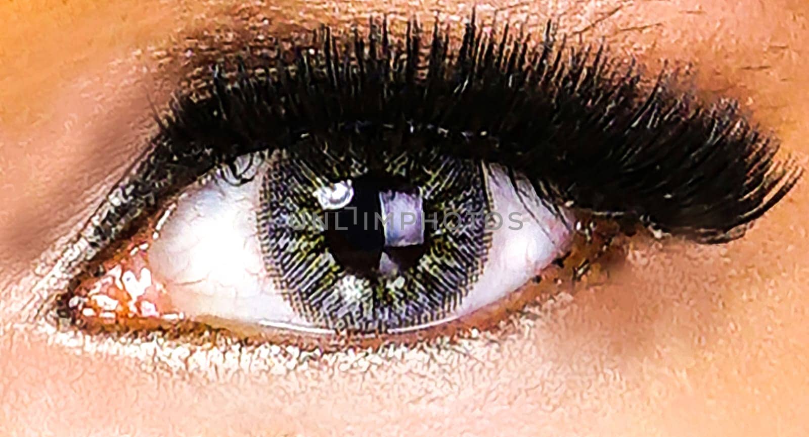 Close up image of healthy human eyes with eyelashes by antoksena