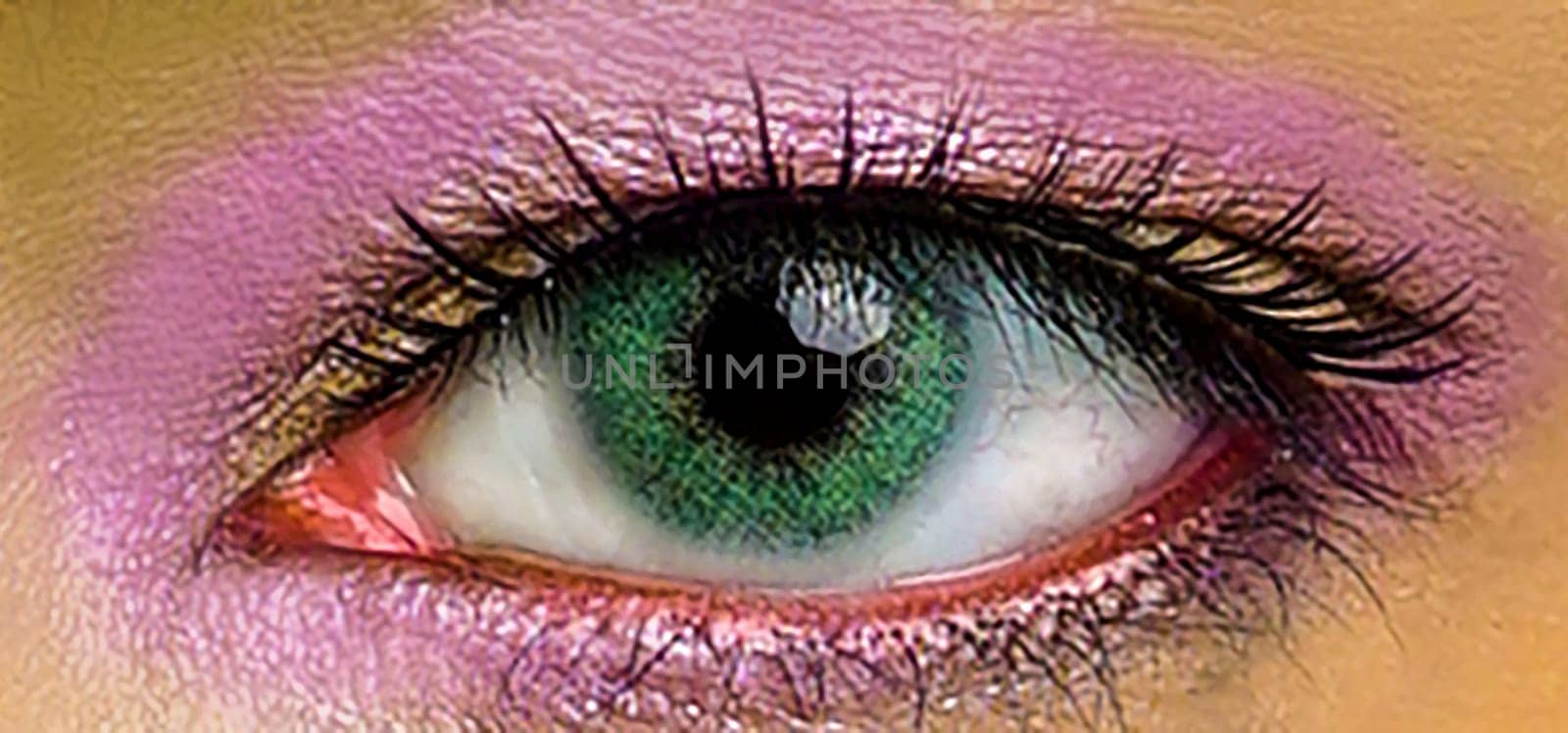 Close up image of healthy human eyes with eyelashes by antoksena