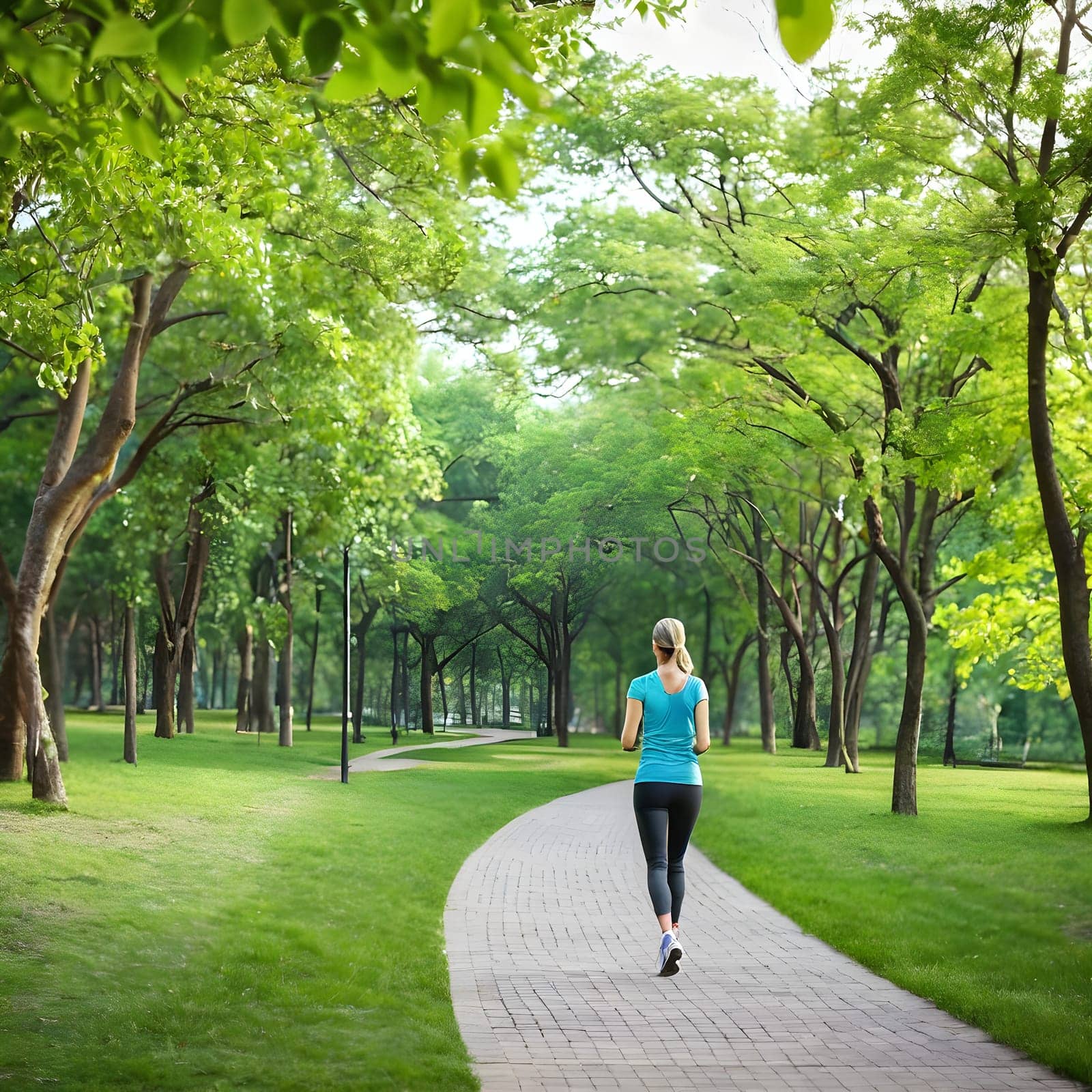 Park Pathways: Woman's Refreshing Outdoor Workout for Fitness