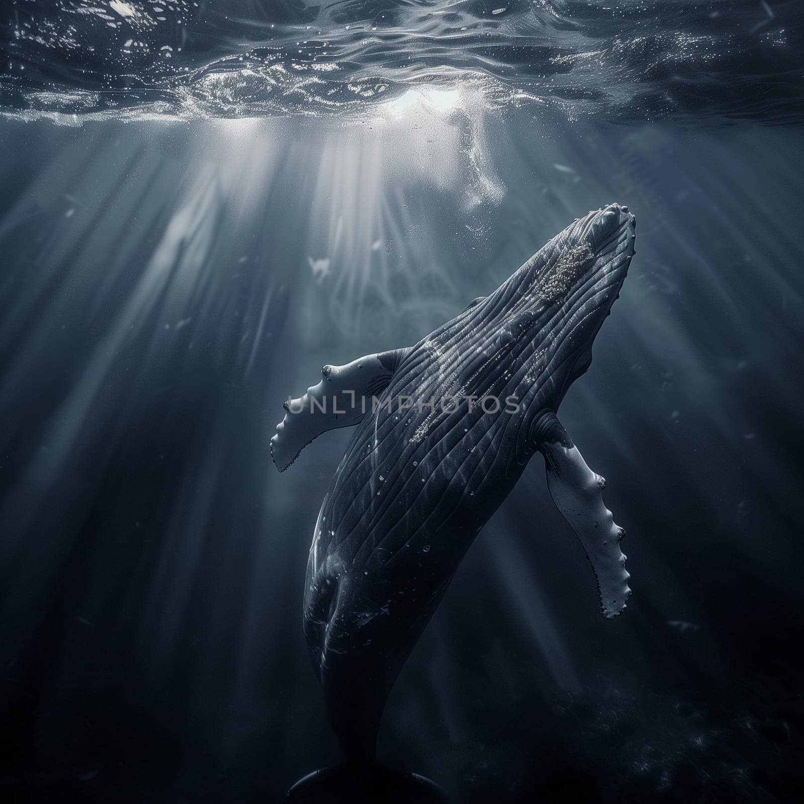 A stunningly beautiful whale in the ocean at sunset by NeuroSky
