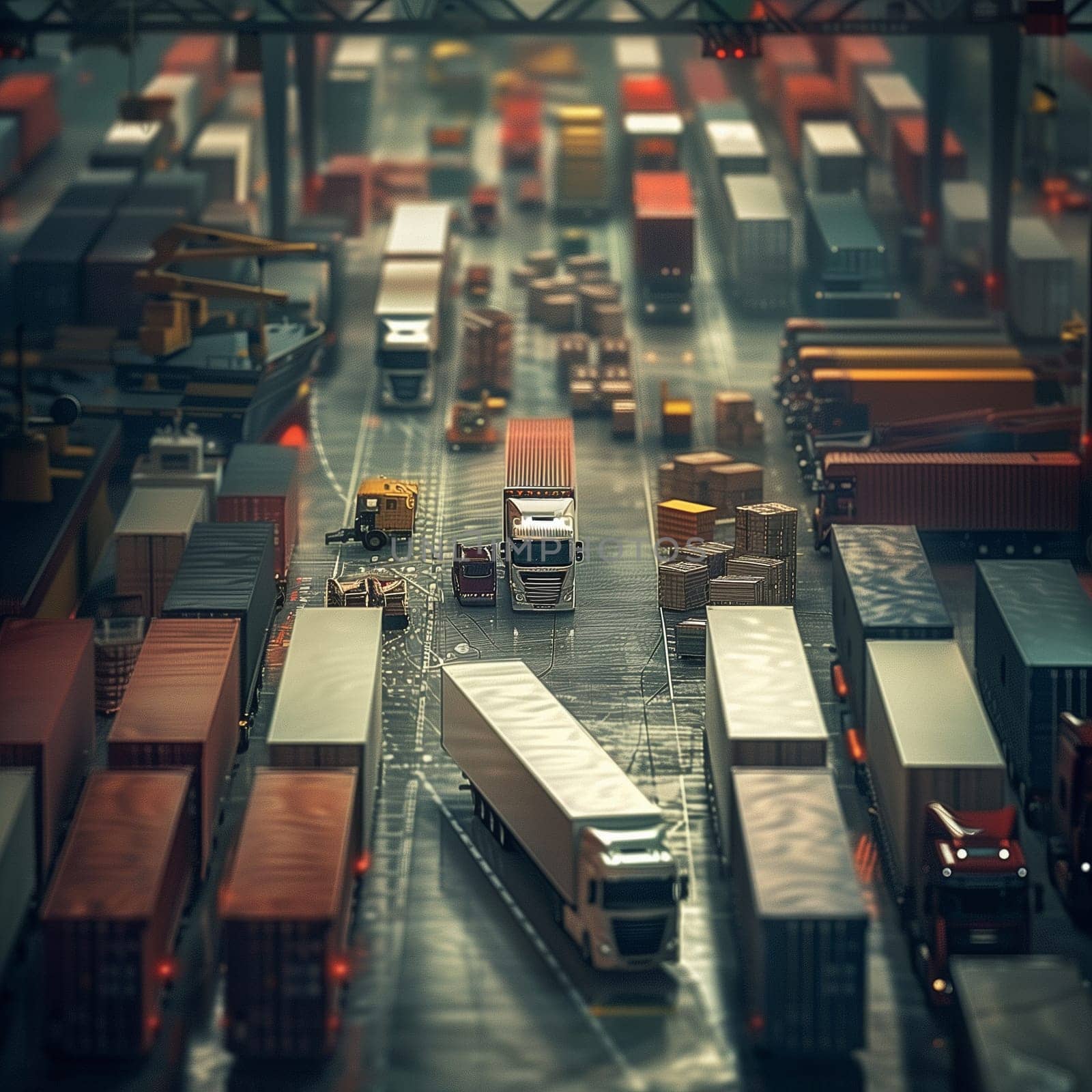 Transportation and the concept of logistics transportation. Trucks, ships, planes, logistics of cargo delivery by NeuroSky