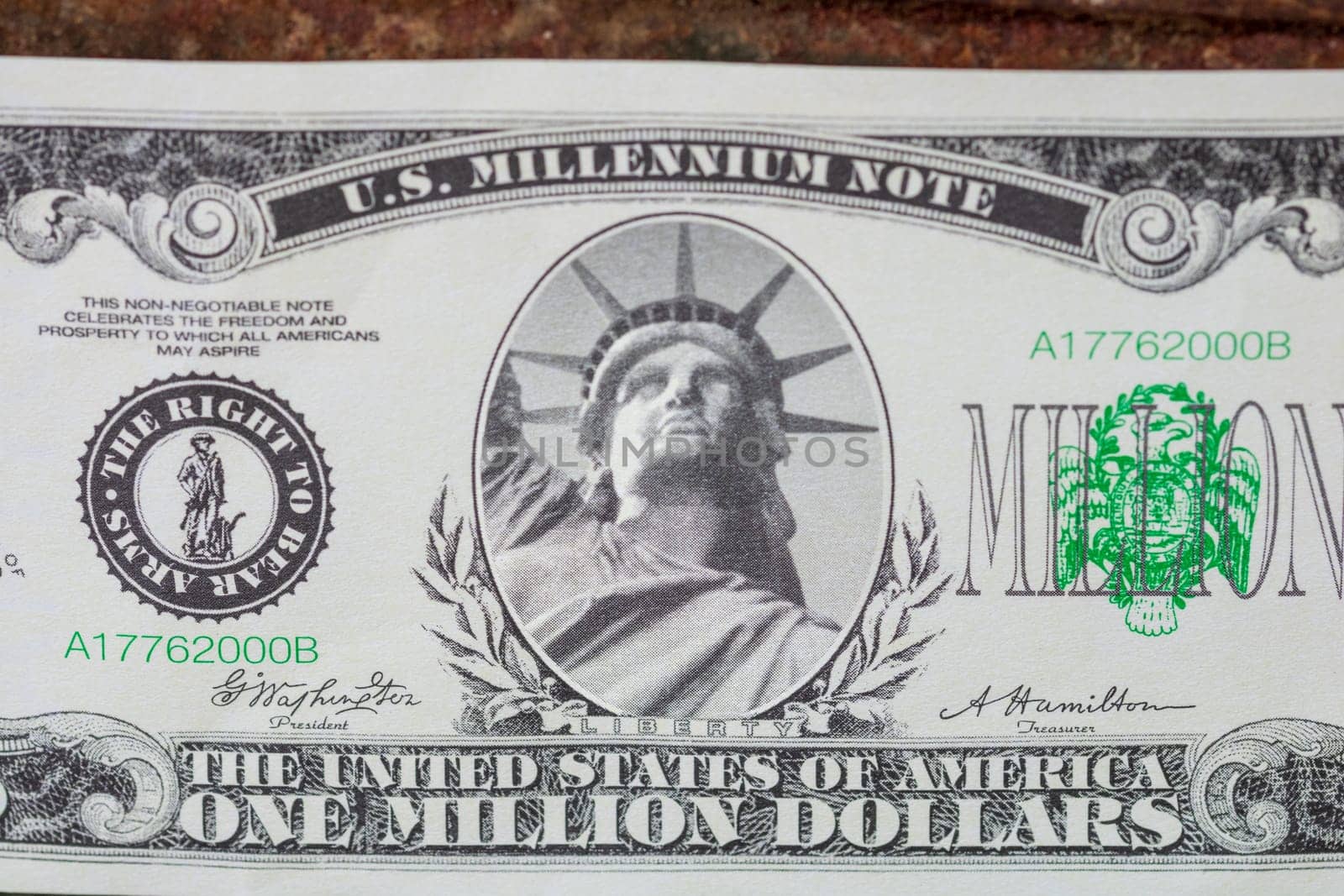 One million dollar bill. US inflation