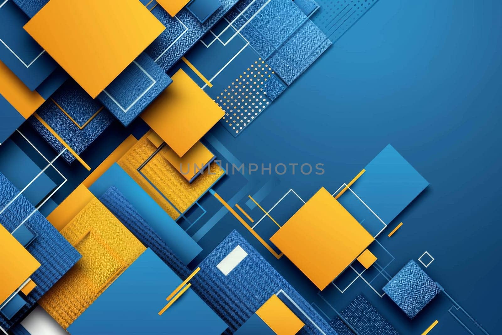 Geometric square blue and yellow background.