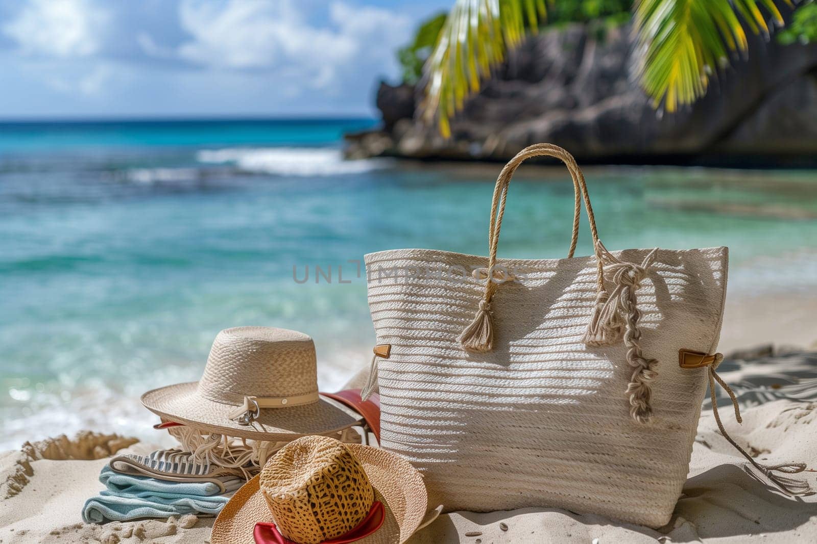 Straw Hat and Bag on Beach by Sd28DimoN_1976