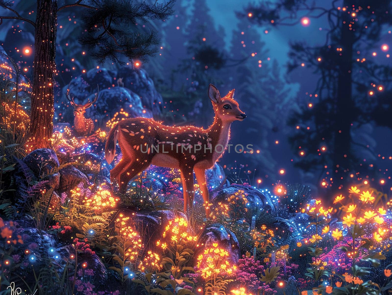 Digitally created whimsical forest scene in Photoshop by Benzoix