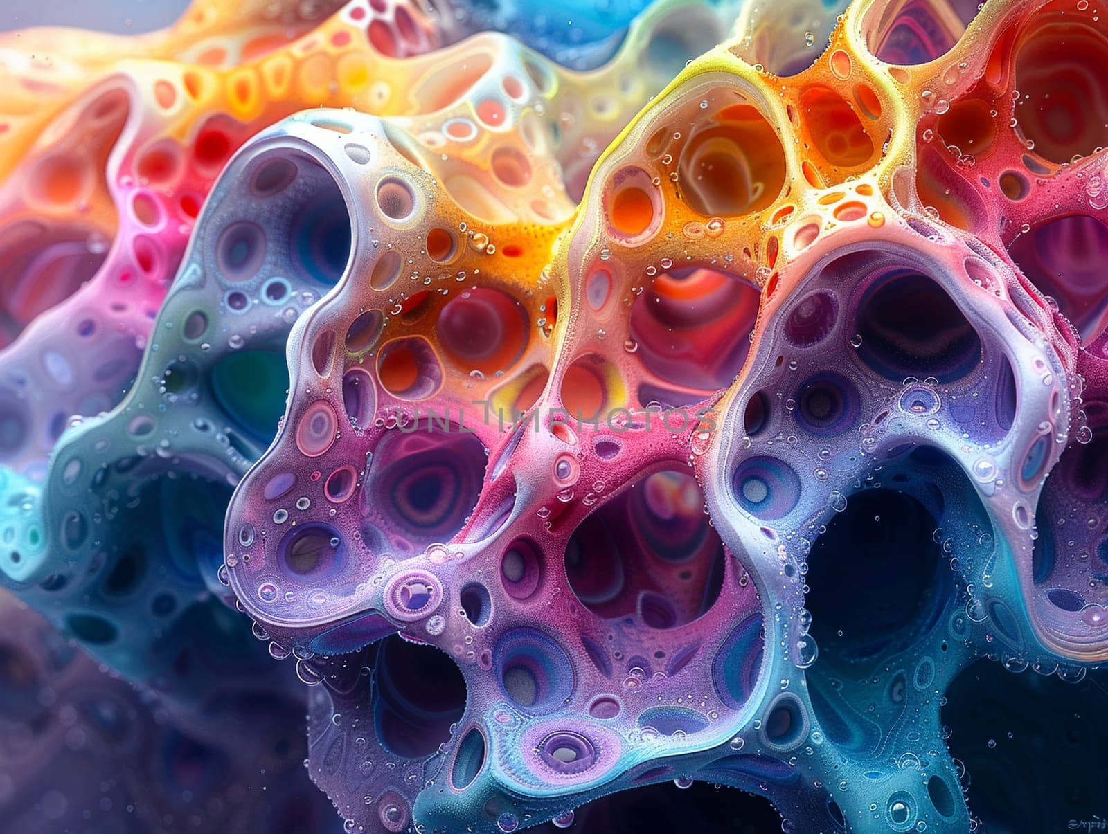 Surface illustration of a textured alien skin, opening a tactile experience with detailed and colorful stock illustrations.