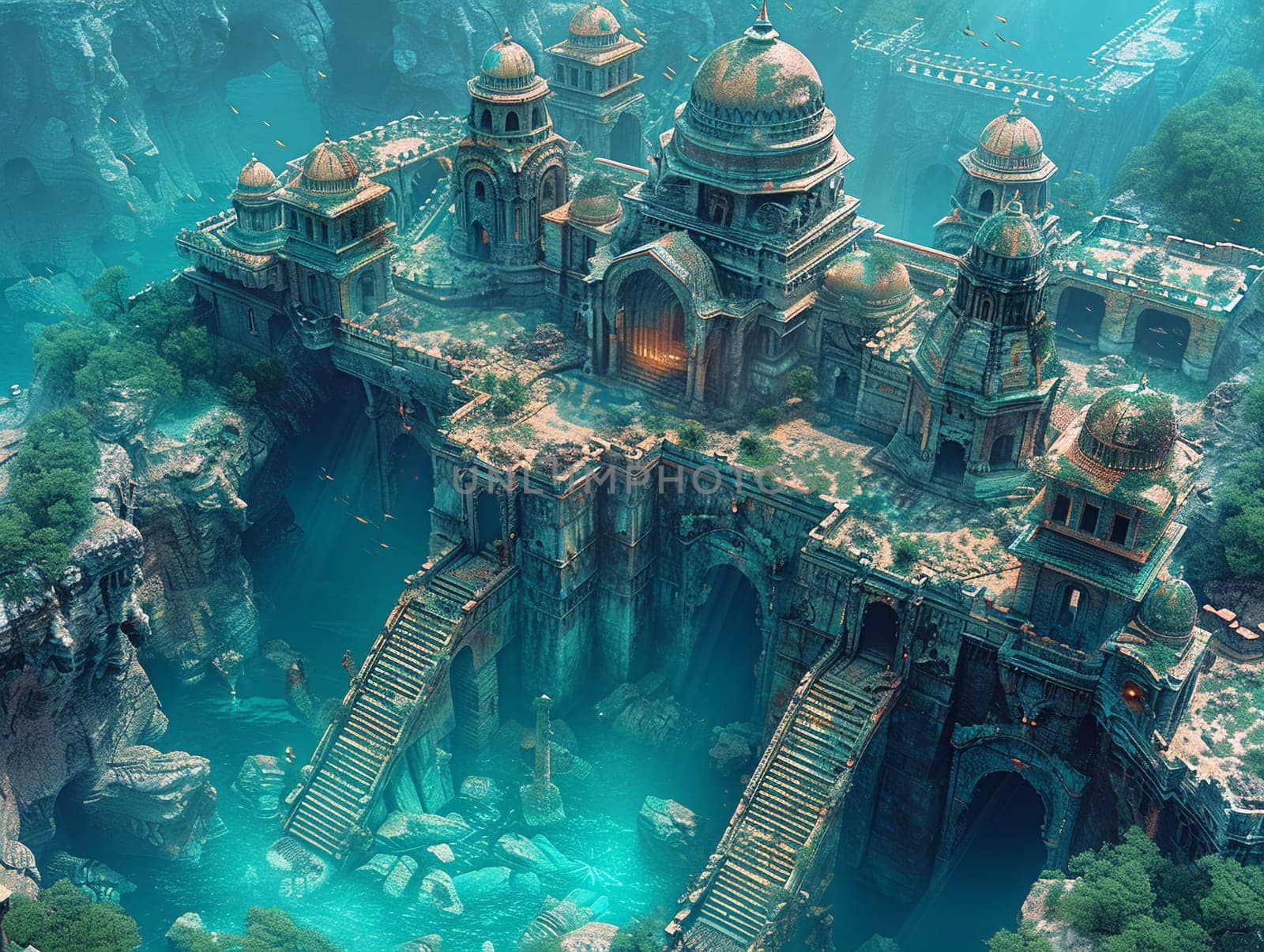 Map exploring the lost city of Atlantis by Benzoix