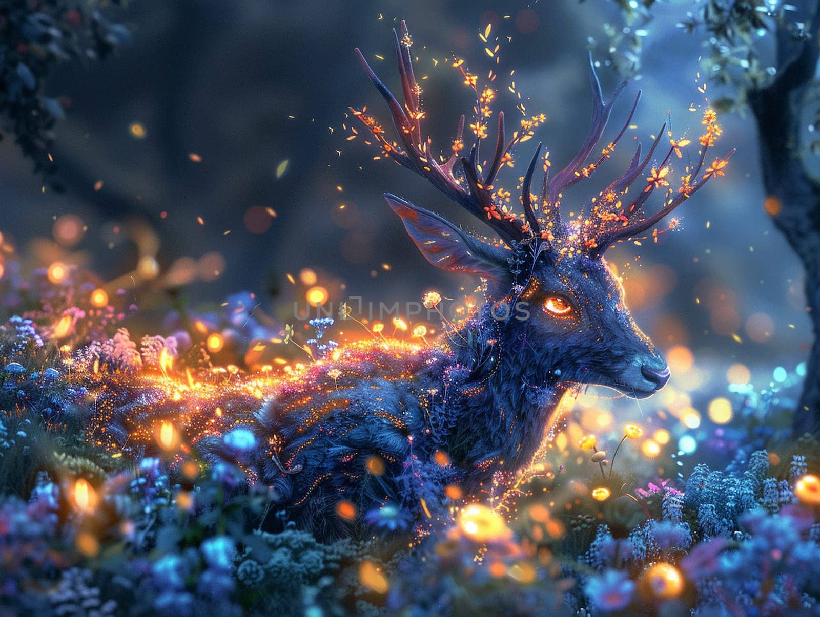 Digitally created whimsical forest scene in Photoshop by Benzoix