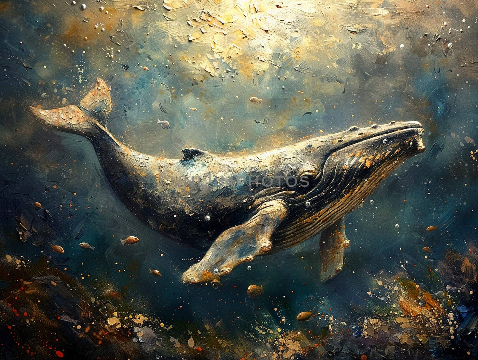 Whale diving into the depths by Benzoix