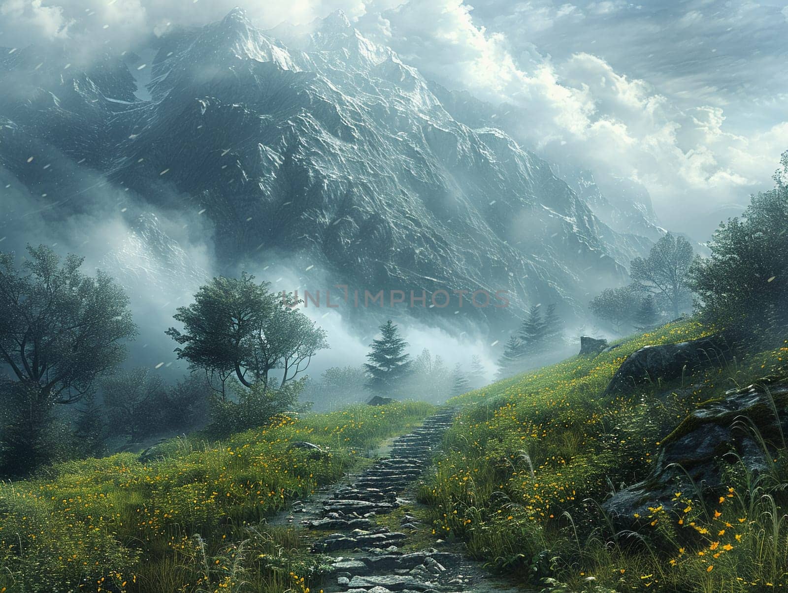 Photoshop montage of a fantasy landscape by Benzoix