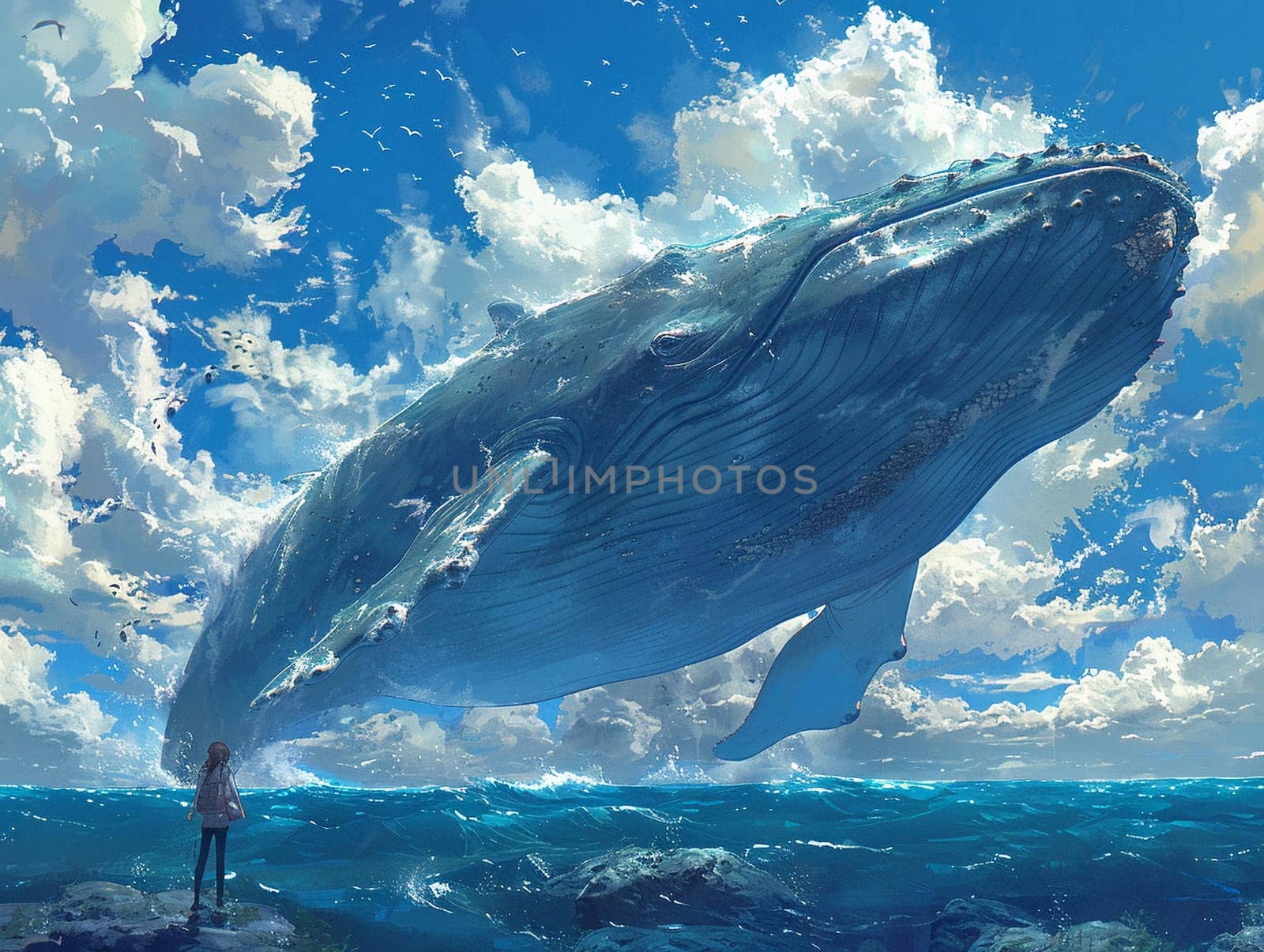 Whale watching excursion with anime characters by Benzoix