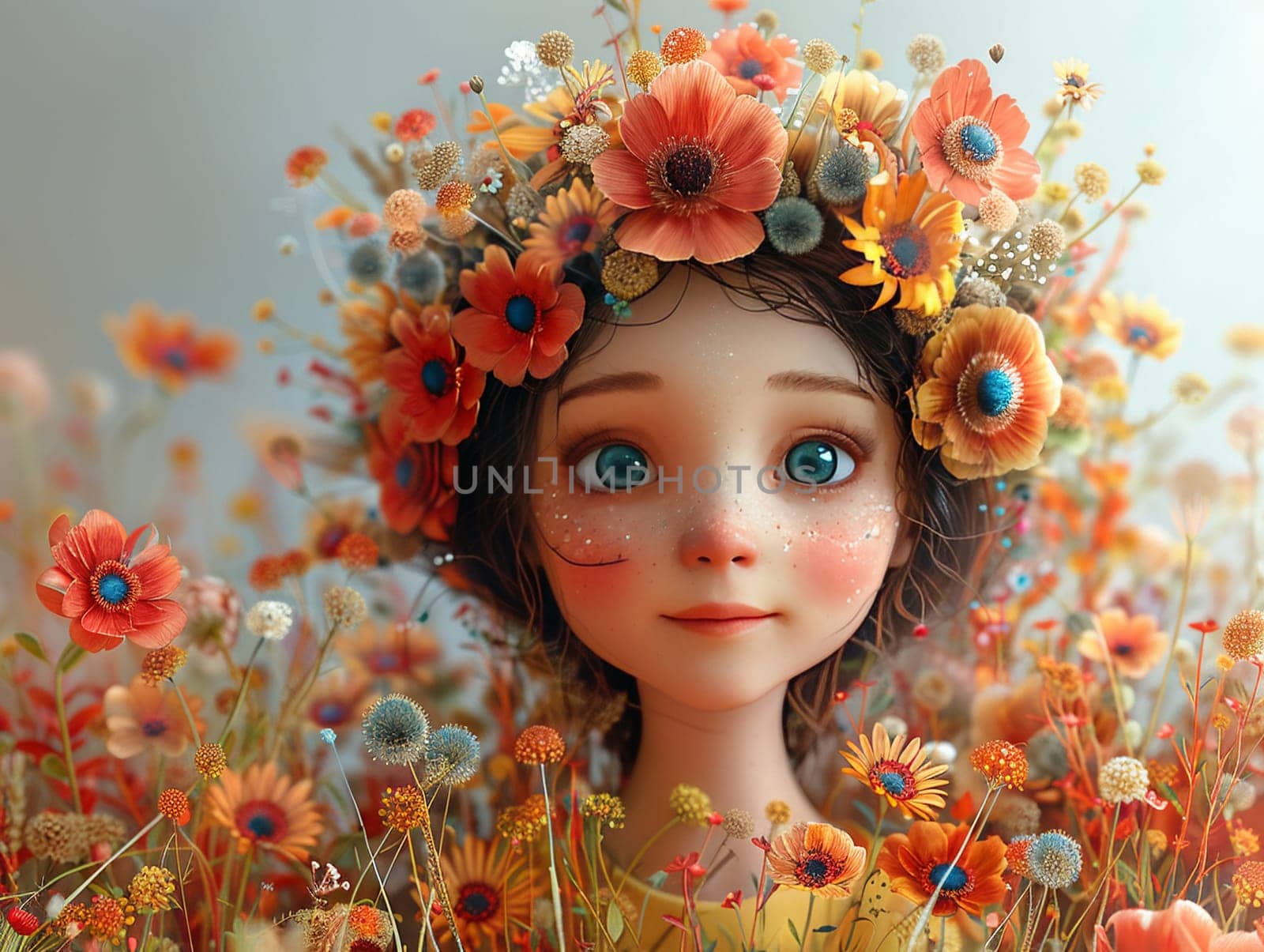 Flower-themed whimsical character designs, creative elements with personalities as vibrant as their floral inspirations.