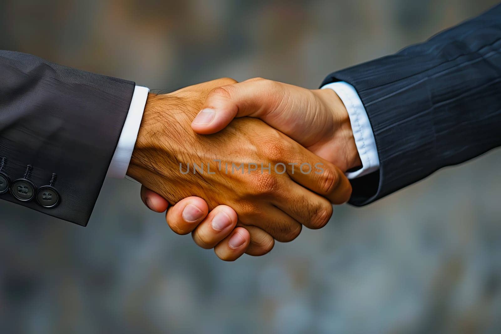 powerful handshake Male businessmen congratulate each other and respect each other