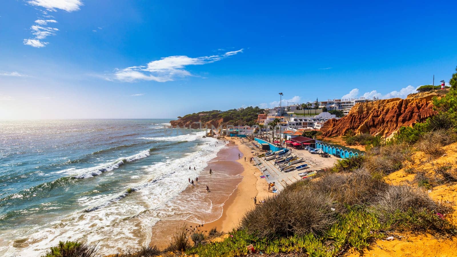 Amazing view of town Olhos de Agua in Albufeira, Algarve, Portugal. Coastal view of town Olhos de Agua, Albufeira area, Algarve, Portugal. by DaLiu