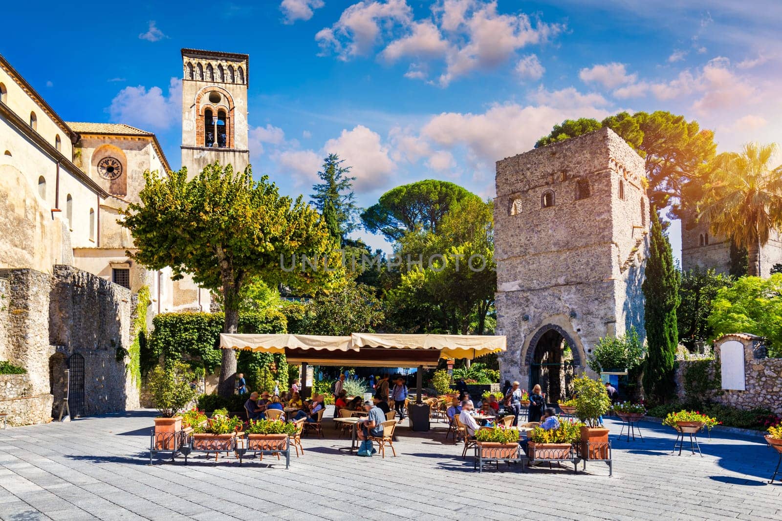 View of Ravello village on the Amalfi Coast in Italy. Fantastic view of the Amalfi coast. Ravello, Italy. 