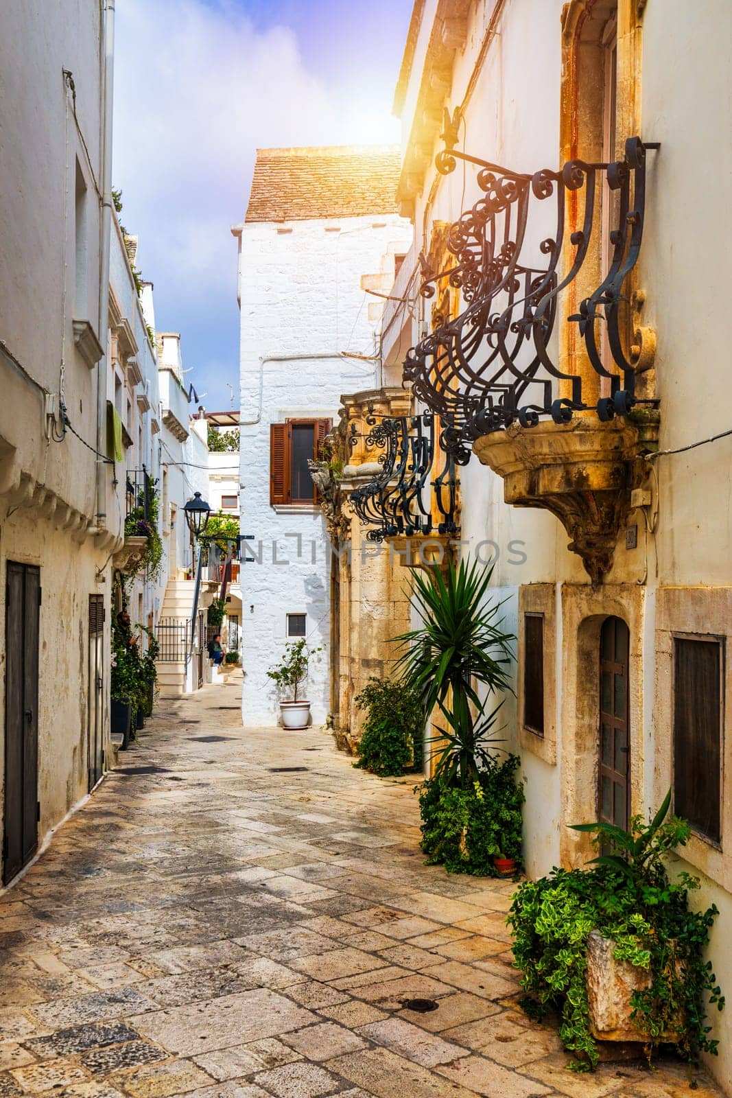 Scenic sight in Locorotondo, Bari Province, Apulia (Puglia), Italy. Characteristic streets in the Locorotondo in Puglia, Italy. Locorotondo is a town of the Metropolitan City of Bari, Apulia, Italy. by DaLiu