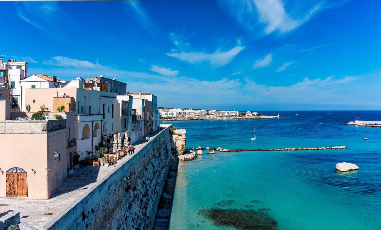 View of Otranto town on the Salento Peninsula in the south of Italy, Easternmost city in Italy (Apulia) on the coast of the Adriatic Sea. View of Otranto town, Puglia region, Italy. by DaLiu