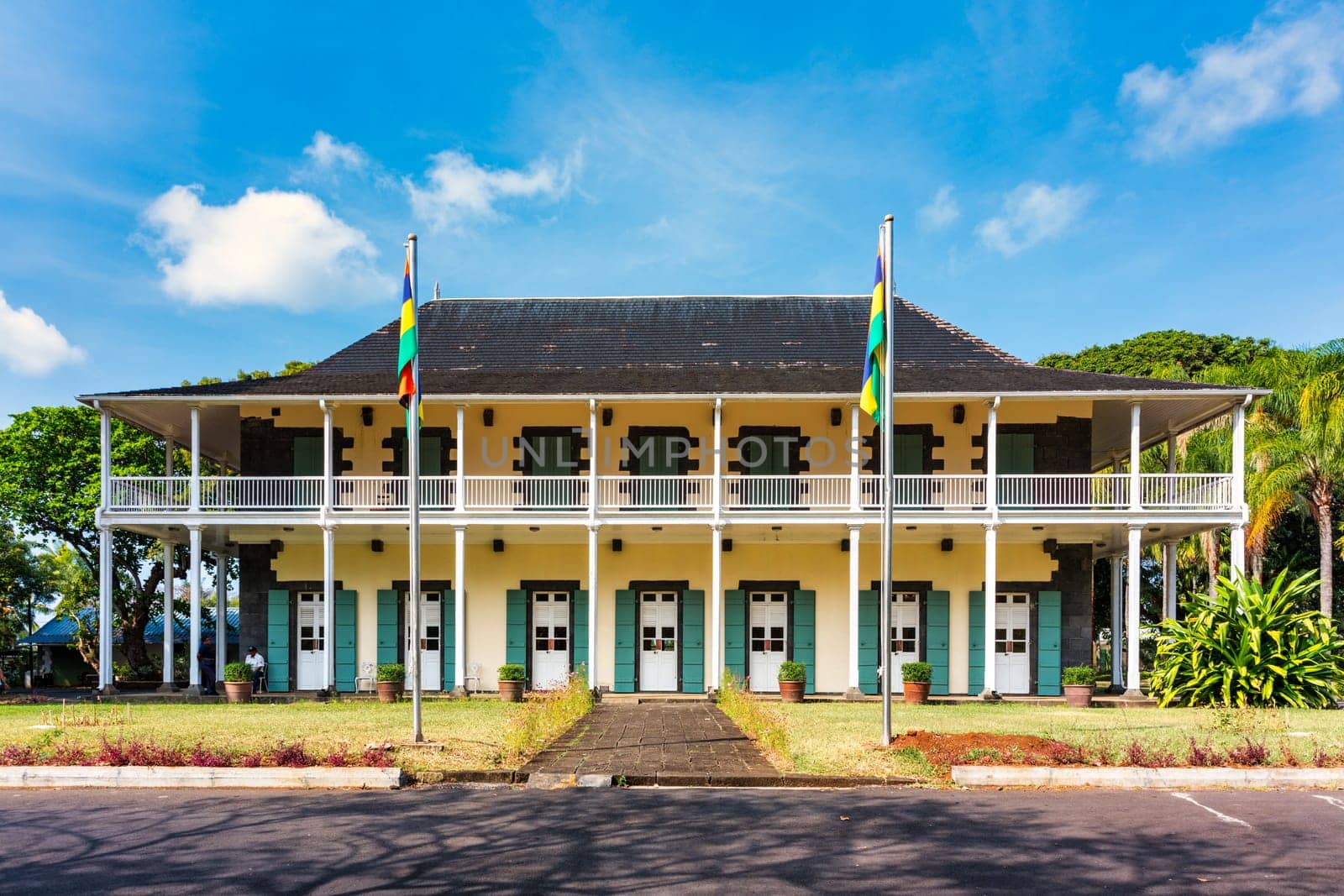 Colonial villa Mon Plaisir, Pamplemousses Botanical Garden, Mauritius, Africa