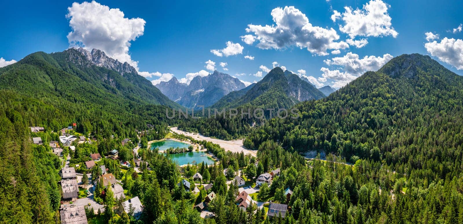 Great nature scenery in Slovenian Alps. Incredible summer landscape on Jasna lake. Triglav national park. Kranjska Gora, Slovenia. Mountain lake Jasna in Krajsnka Gora, Slovenia.  by DaLiu