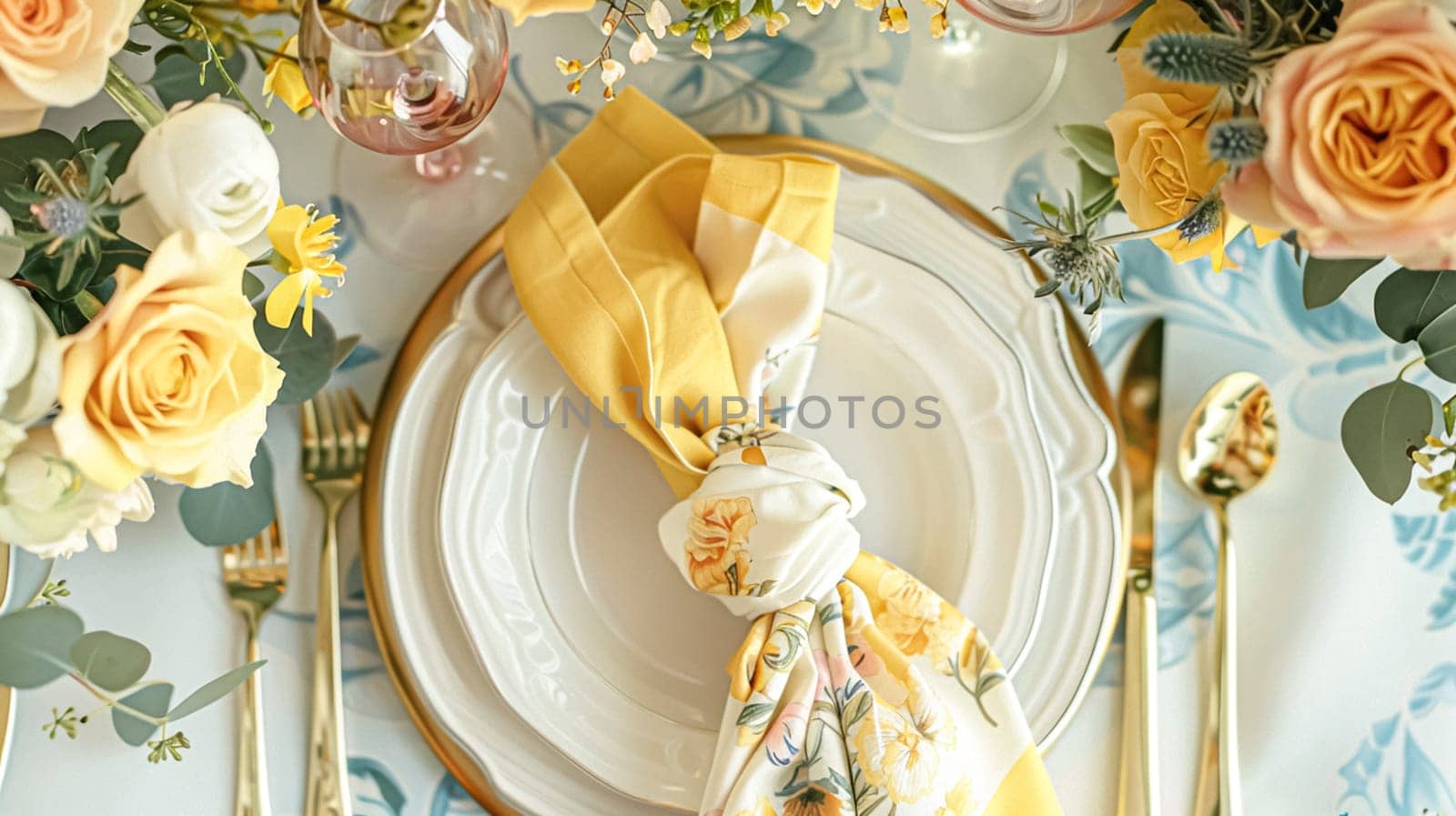 Easter tablescape decoration, floral holiday table decor for family celebration, spring flowers, Easter eggs, Easter bunny and vintage dinnerware, English country and home styling by Anneleven