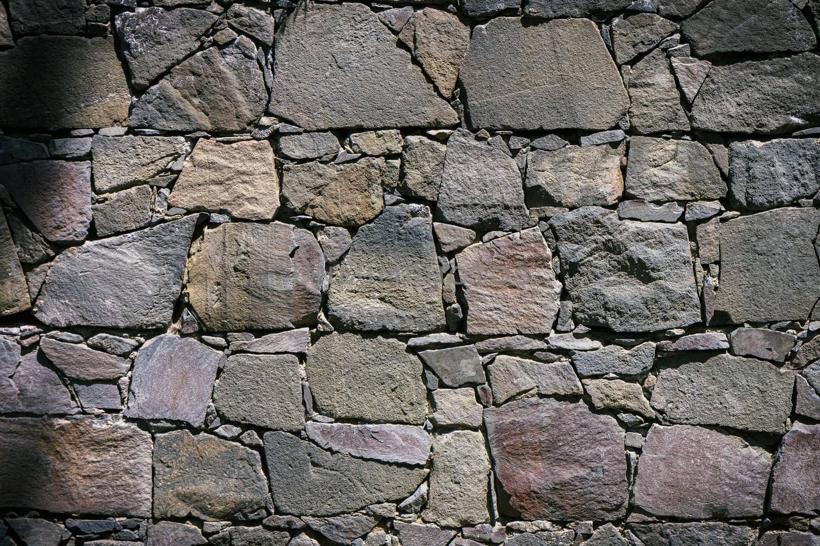 Stone wall texture background - grey stone with different sized stones 1 by Mixa74