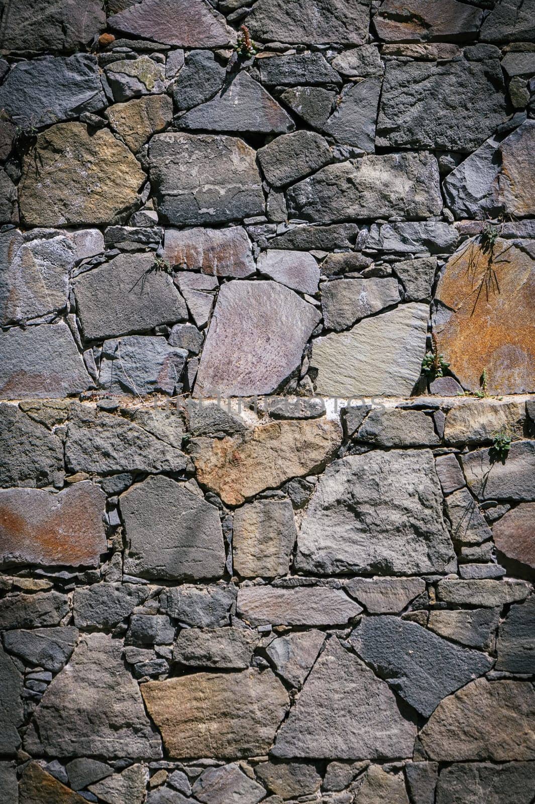 old wall of stone shell rock of arbitrary shape. by Mixa74