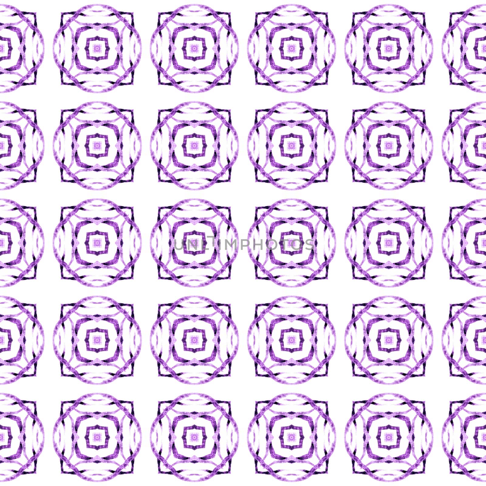 Summer exotic seamless border. Purple grand boho chic summer design. Textile ready juicy print, swimwear fabric, wallpaper, wrapping. Exotic seamless pattern.