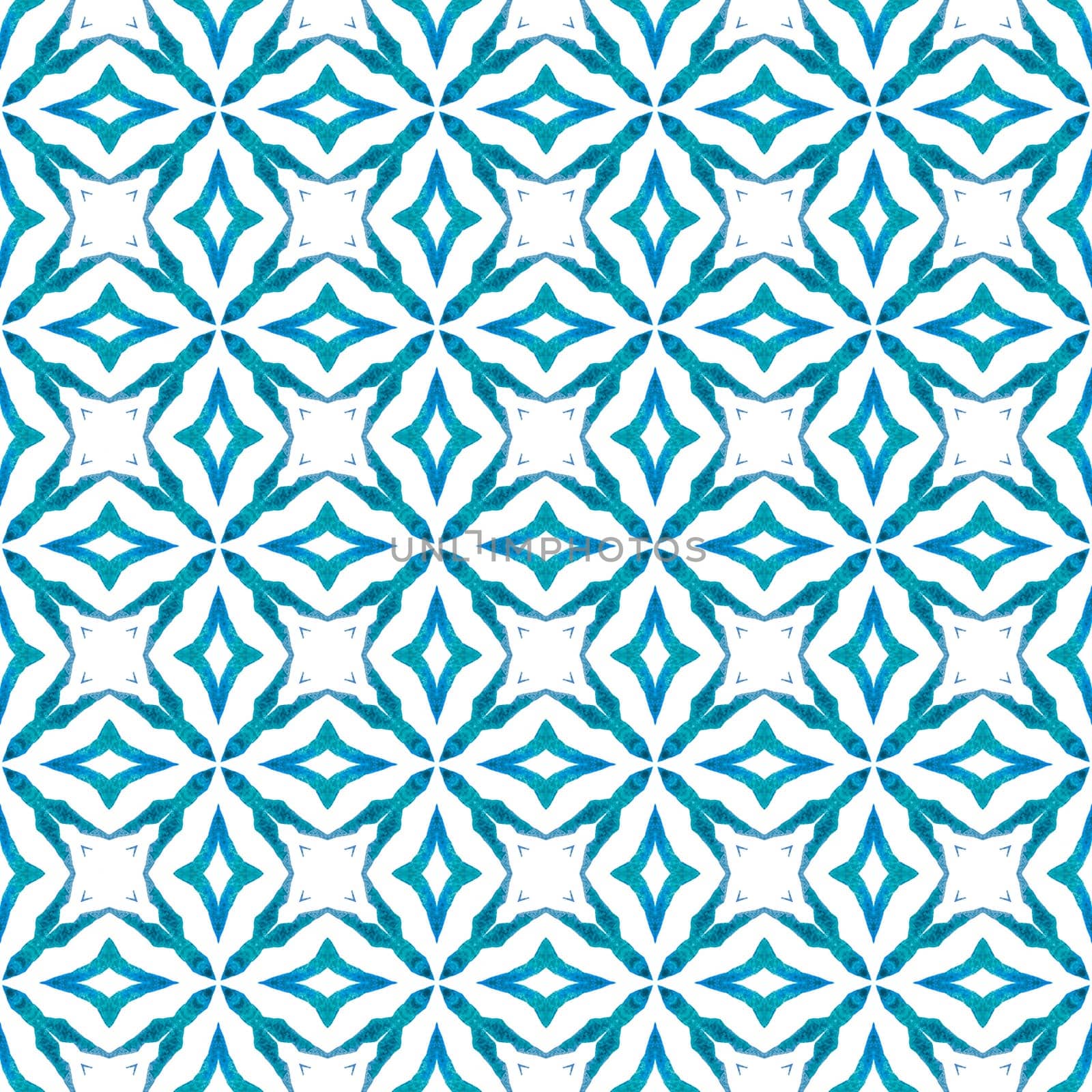Exotic seamless pattern. Blue beautiful boho by beginagain