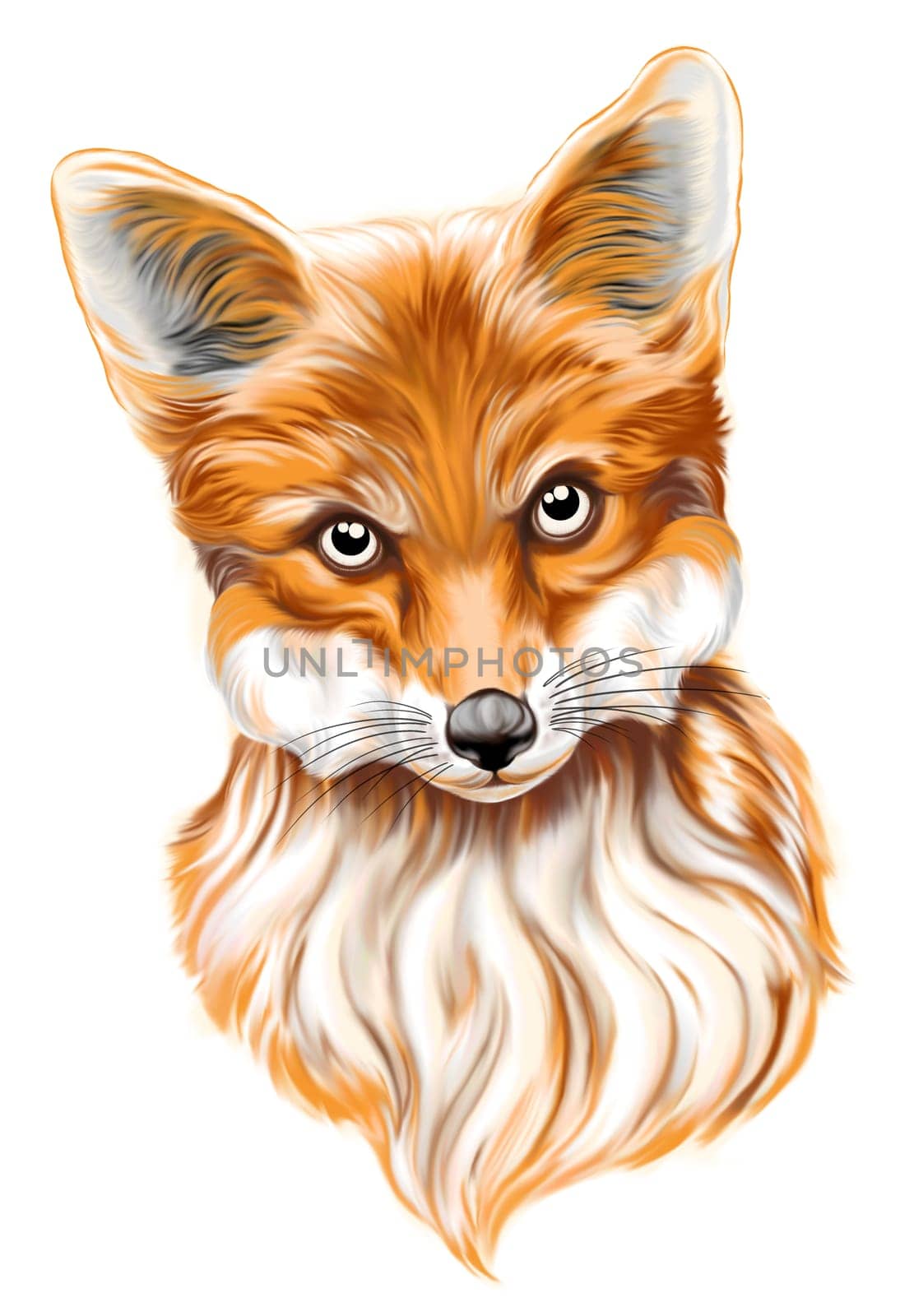 Wild animal face digital painted the moody fox by Satakorn