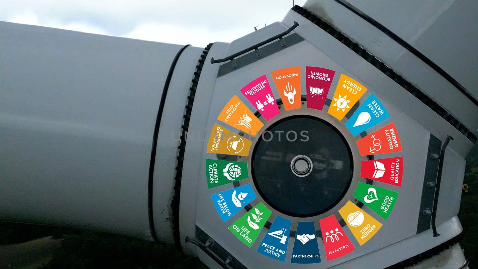 Sustainable Development Climate Action i Motion Graphic Animation 17 Global Goals Concept . photo