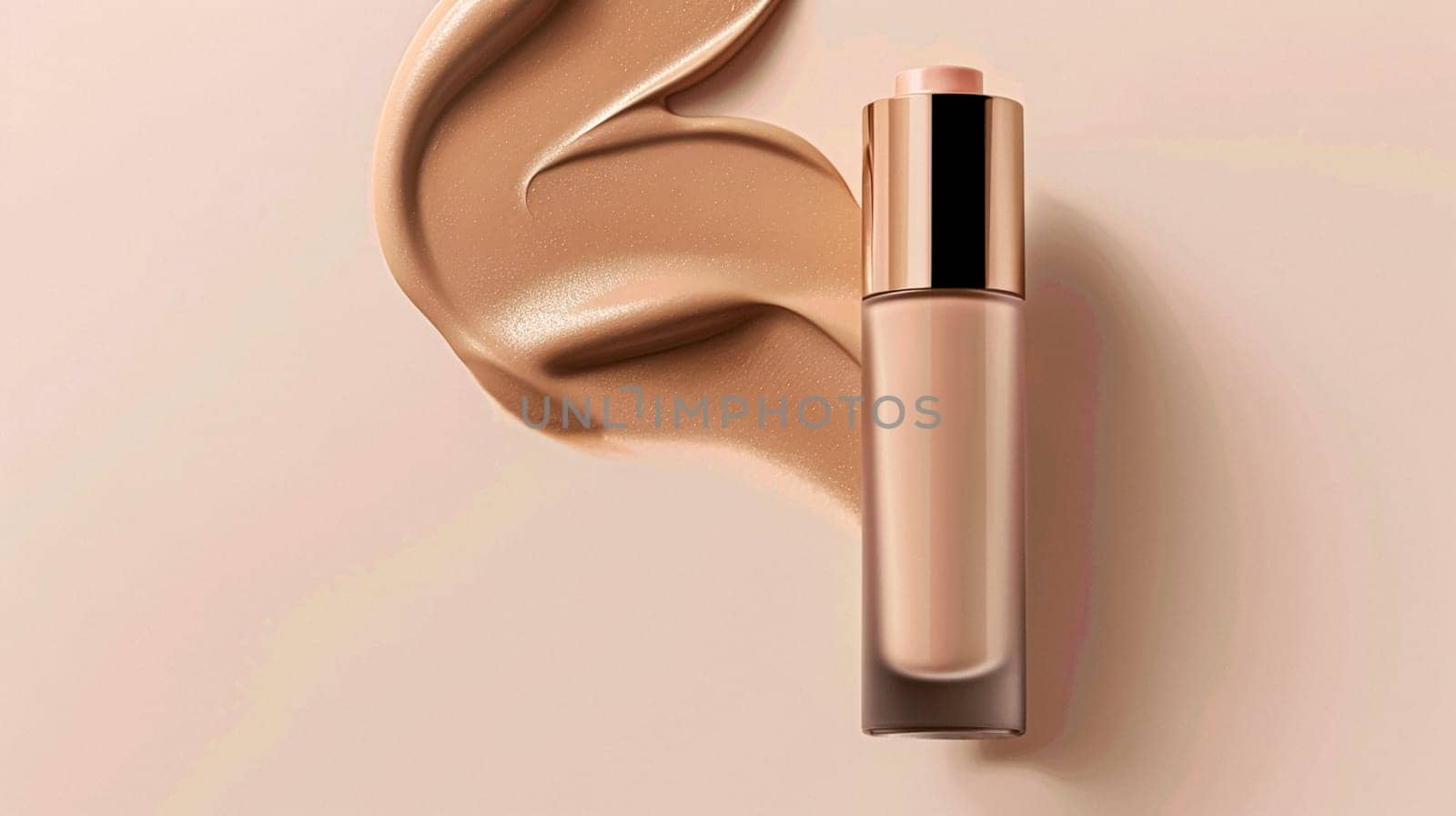 Make-up foundation cosmetics product, beige cosmetic makeup and skincare cream sample as luxury beauty brand design by Anneleven