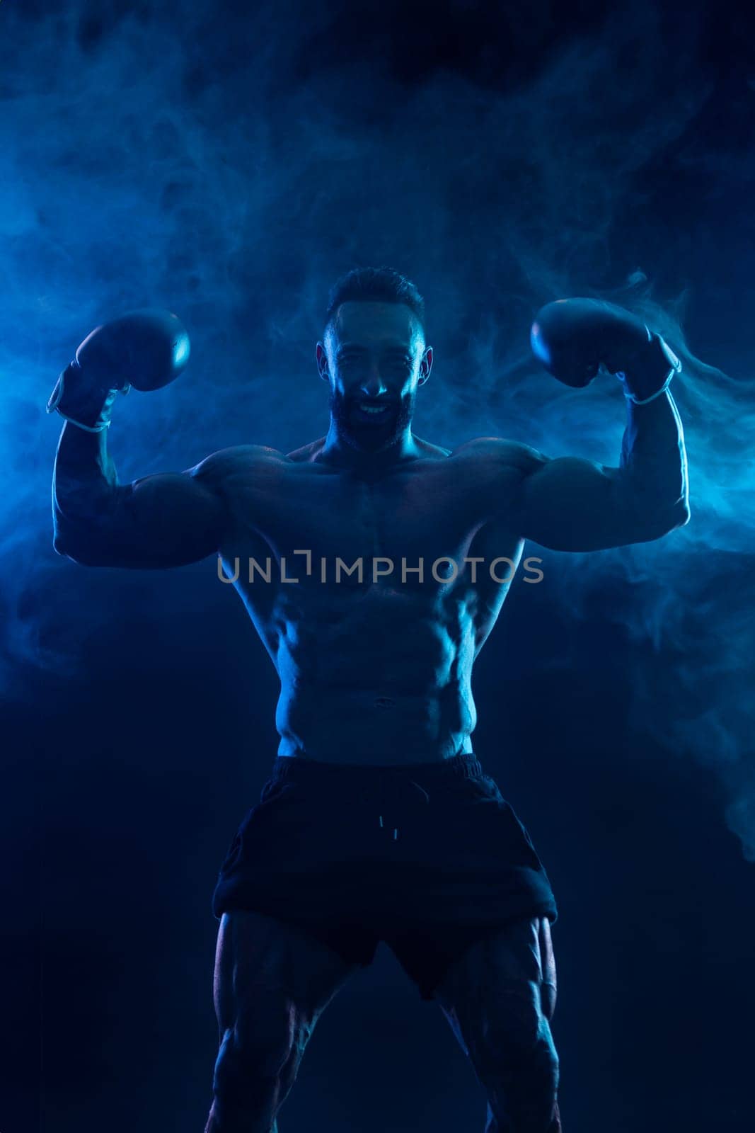 Man Athlete Boxer. Download high resolution photo for advertising online sports betting. Picture for ad a bookmaker's office