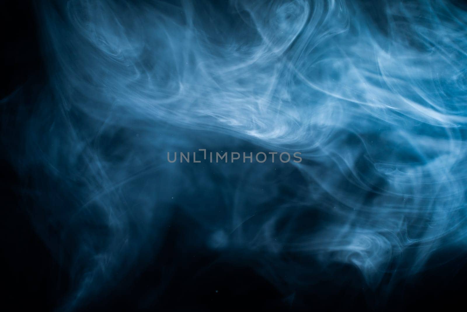 Smoke cloud on dark Background. Blue fog haze. by PaulCarr
