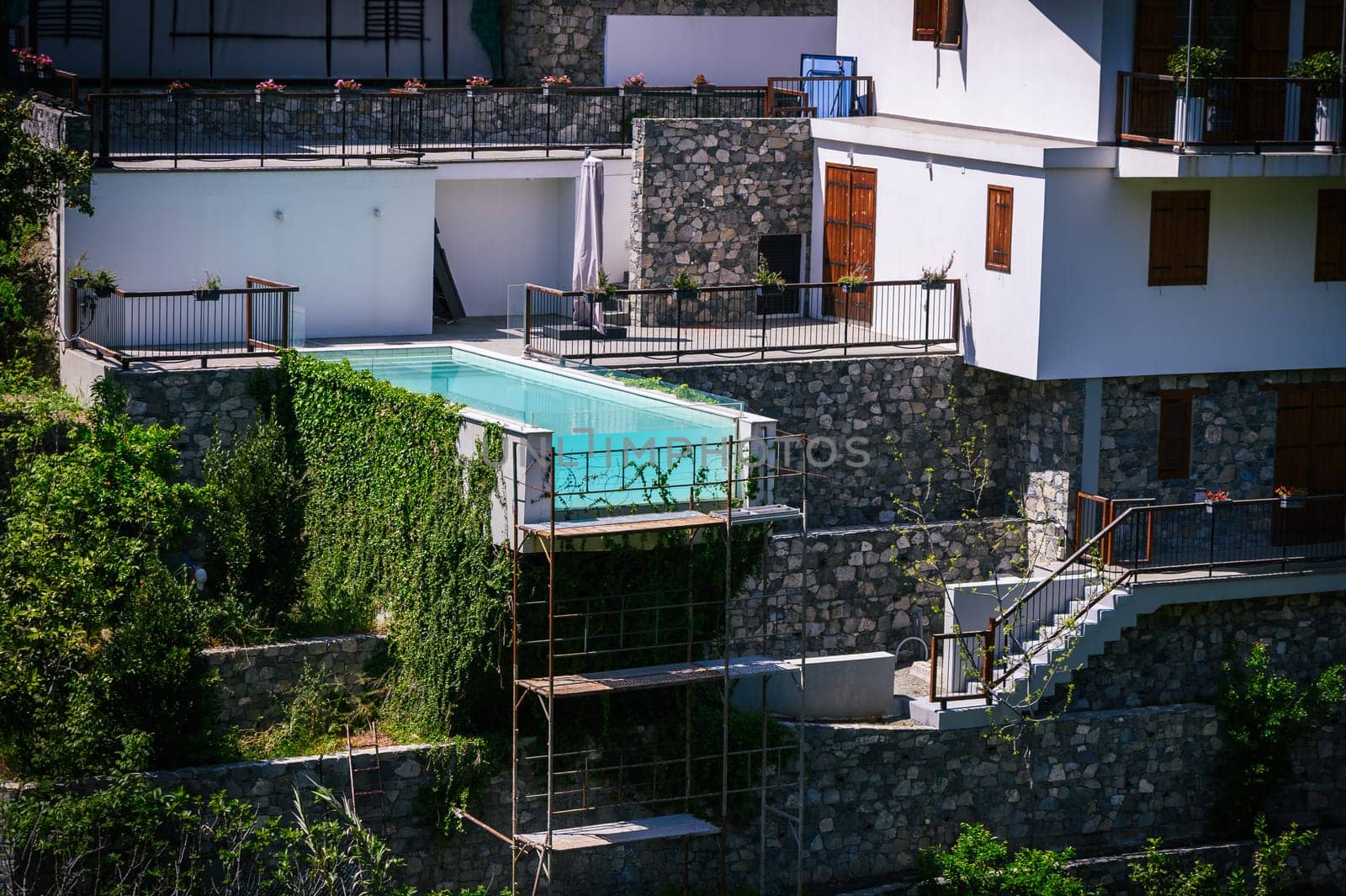 swimming pool in a house in a mountain village in Cyprus by Mixa74