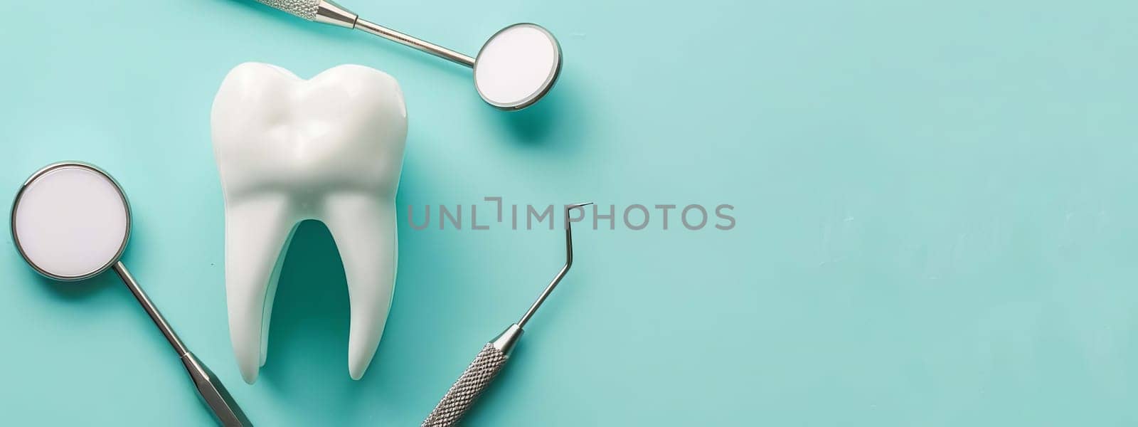 tooth model and dental tools, Medical Generative AI,