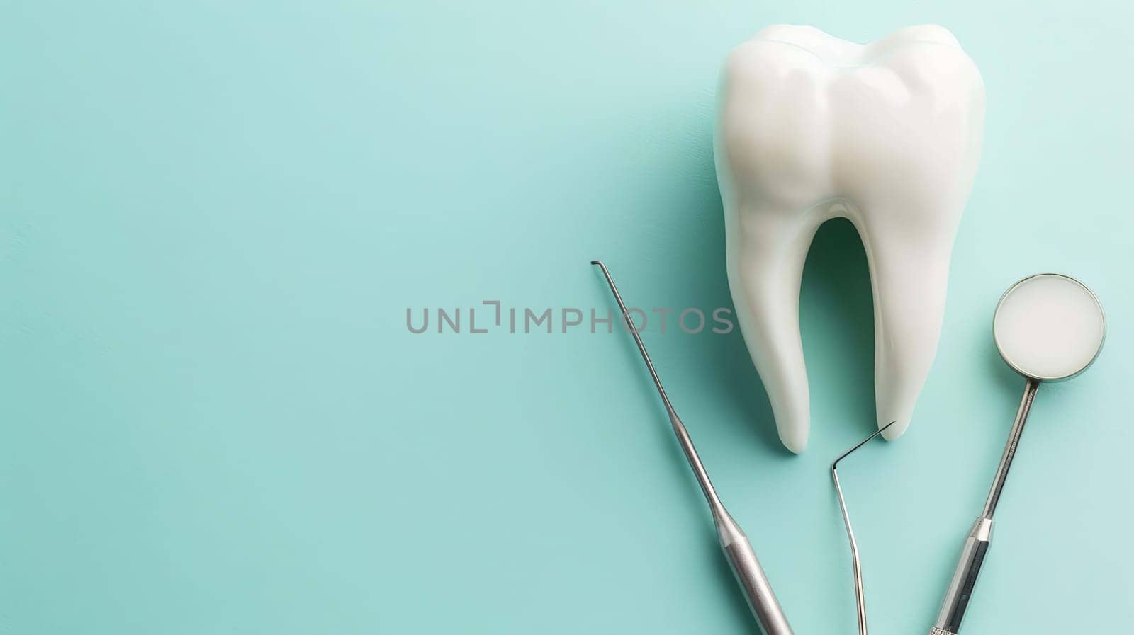 tooth model and dental tools, Medical Generative AI,