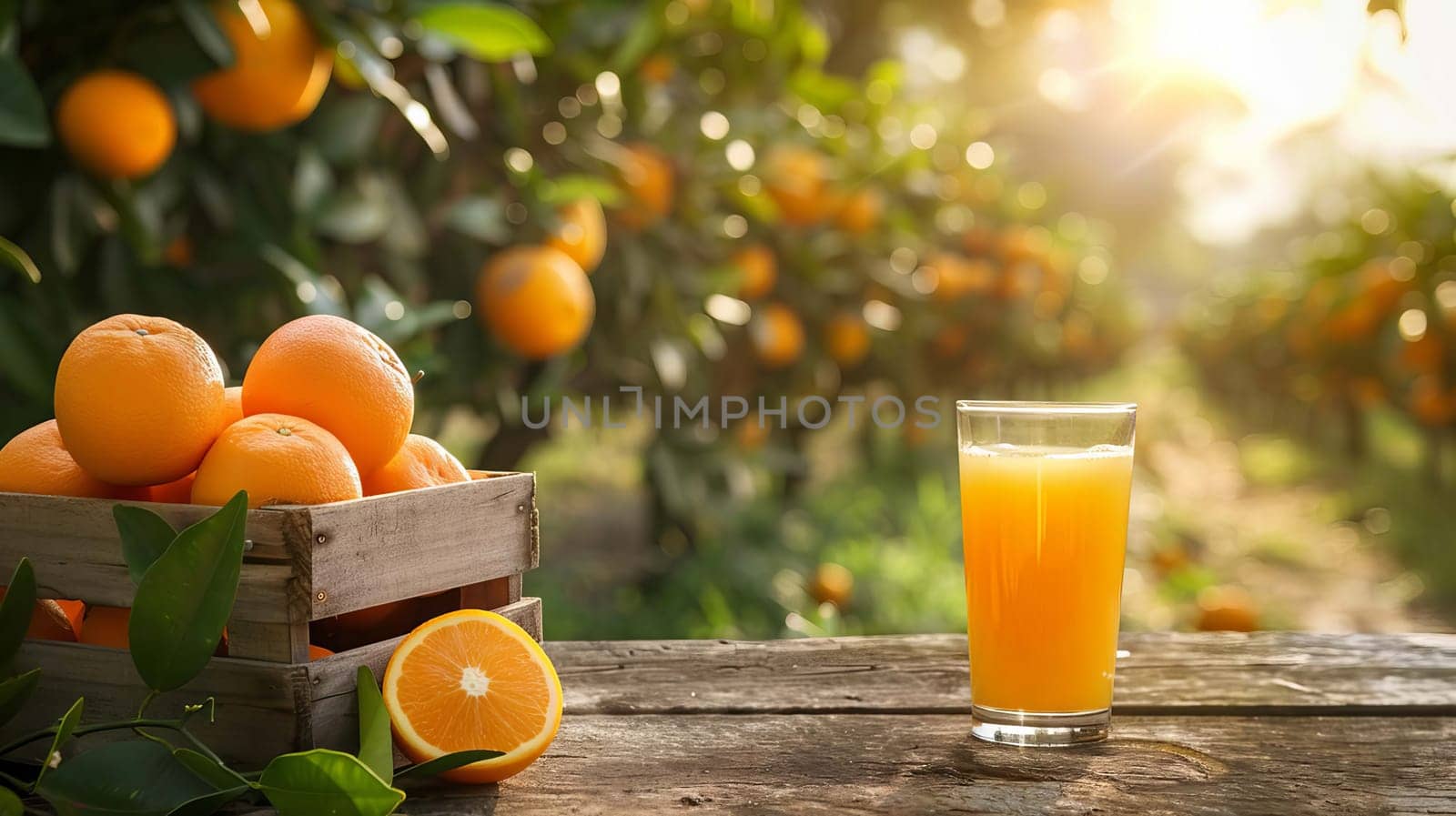 fresh orange juice in a glass, drink Generative AI,