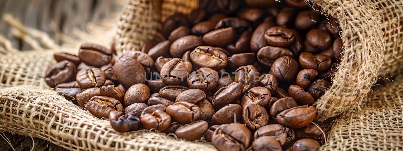 Turkish coffee beans in a bag, food, Generative AI,