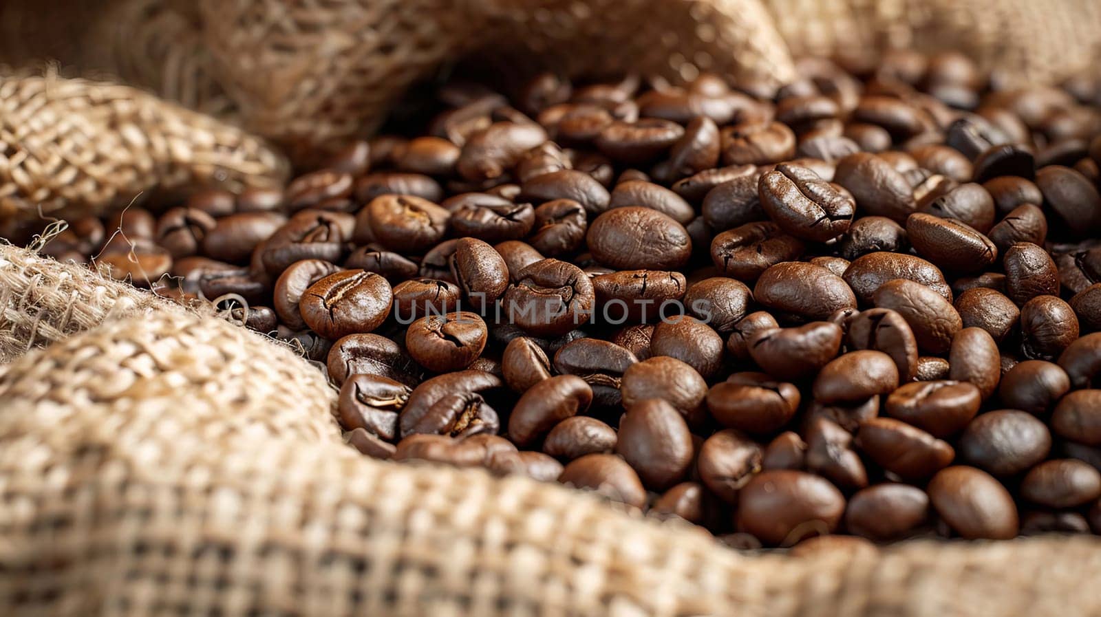 Turkish coffee beans in a bag, food, Generative AI,