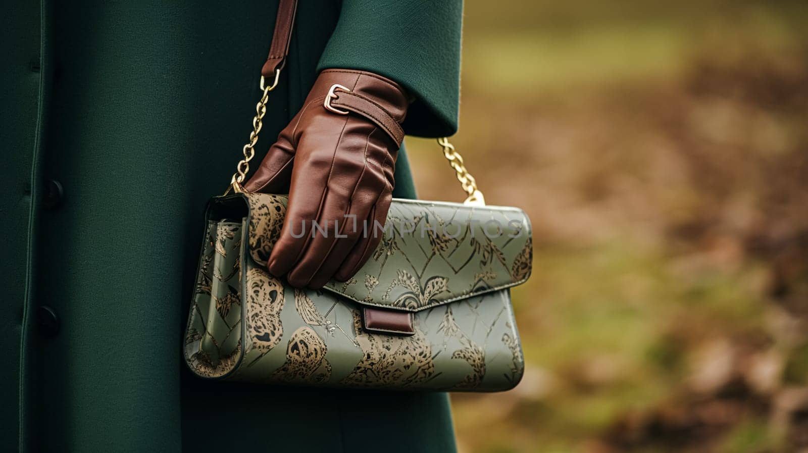 Fashion, accessory and style, autumn winter womenswear clothing collection, gloves and handbag, English countryside look by Anneleven