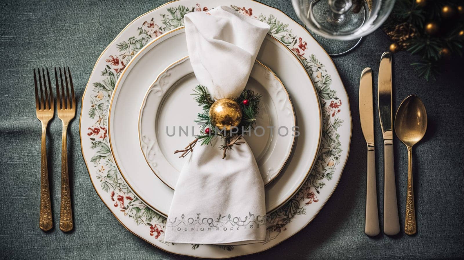 Christmas table decor, holiday tablescape and dinner table setting, formal event decoration for New Year, family celebration, English country and home styling by Anneleven
