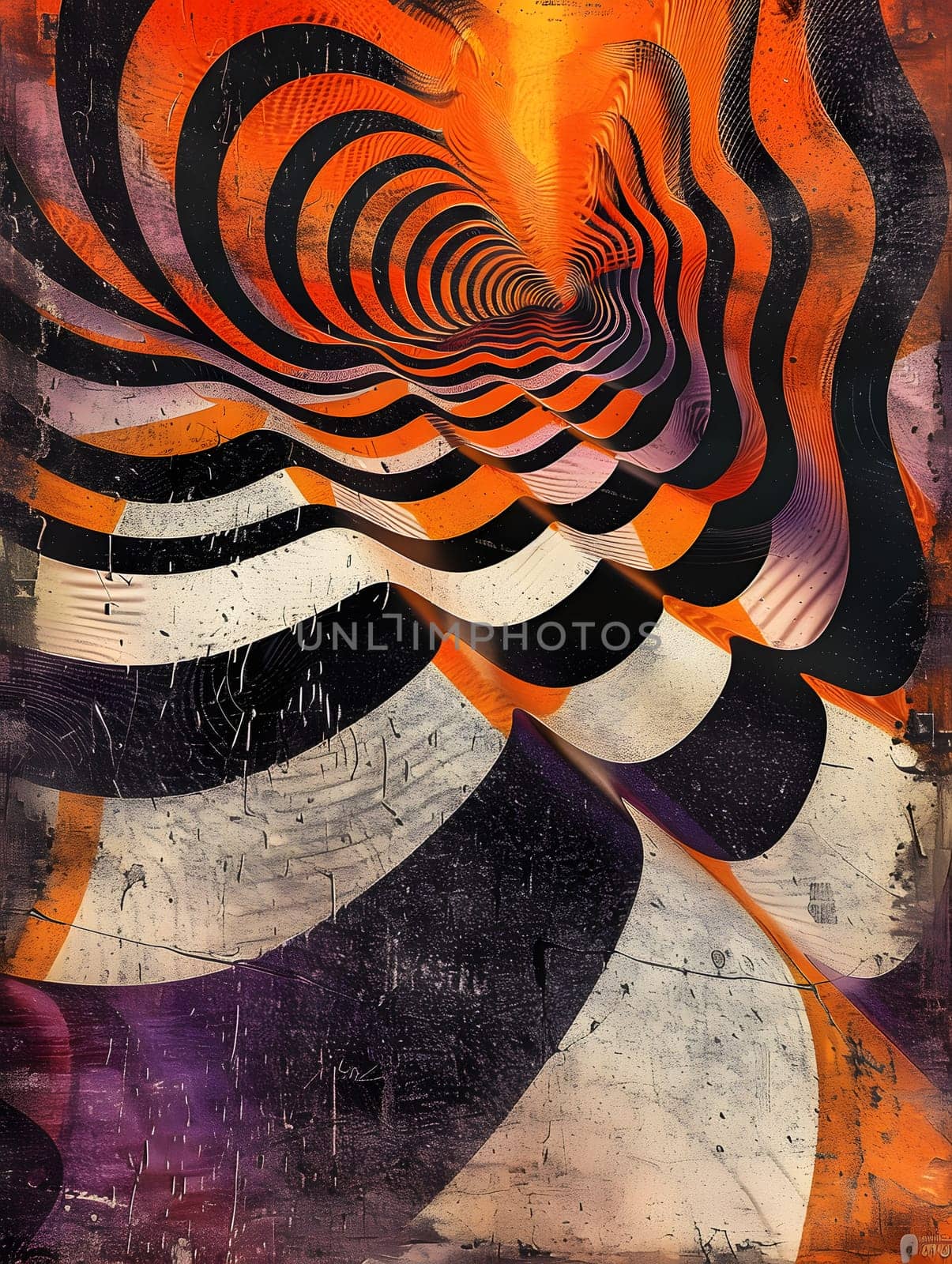 Art painting of a striped tunnel resembling a Siberian tiger pattern by Nadtochiy