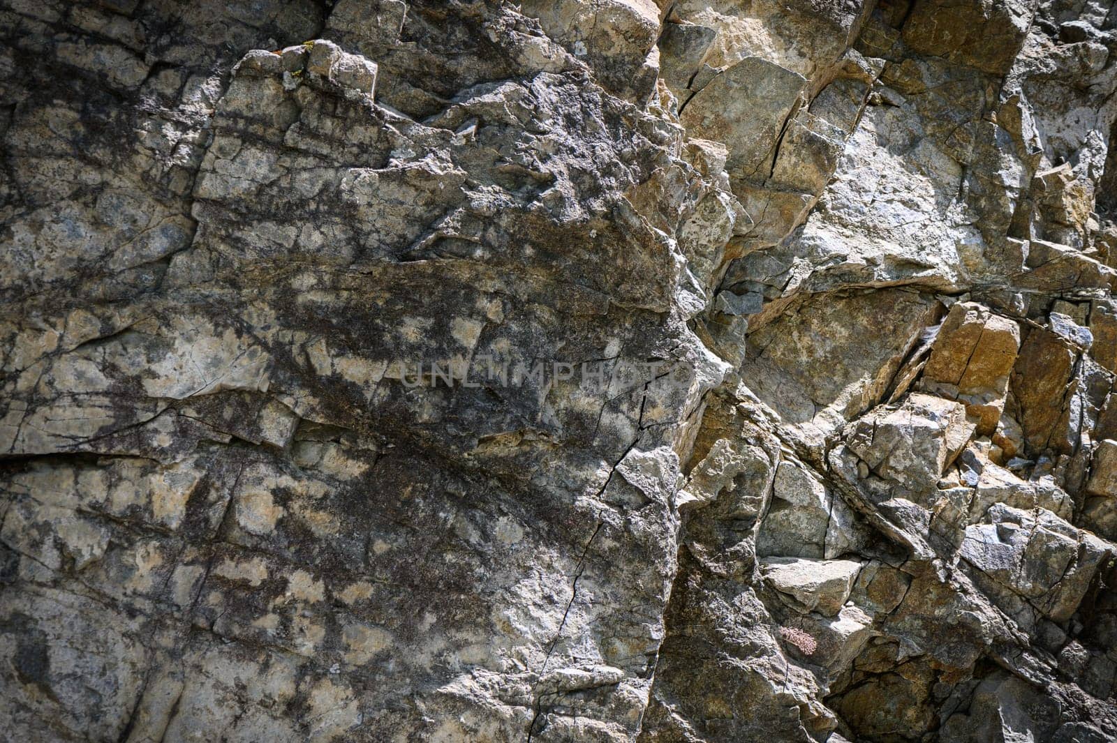 Close-up. Dark gray stone basalt background for design. Banner. 3