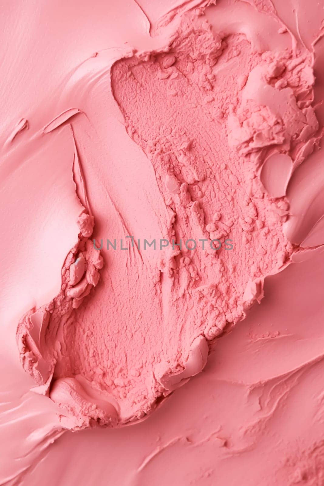 Bubblegum pink make-up, beauty product texture as abstract makeup cosmetic background, crushed cosmetics, generative ai by Anneleven