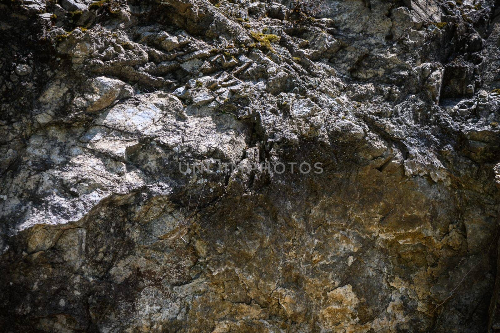 Close-up. Dark gray stone basalt background for design. Banner. by Mixa74