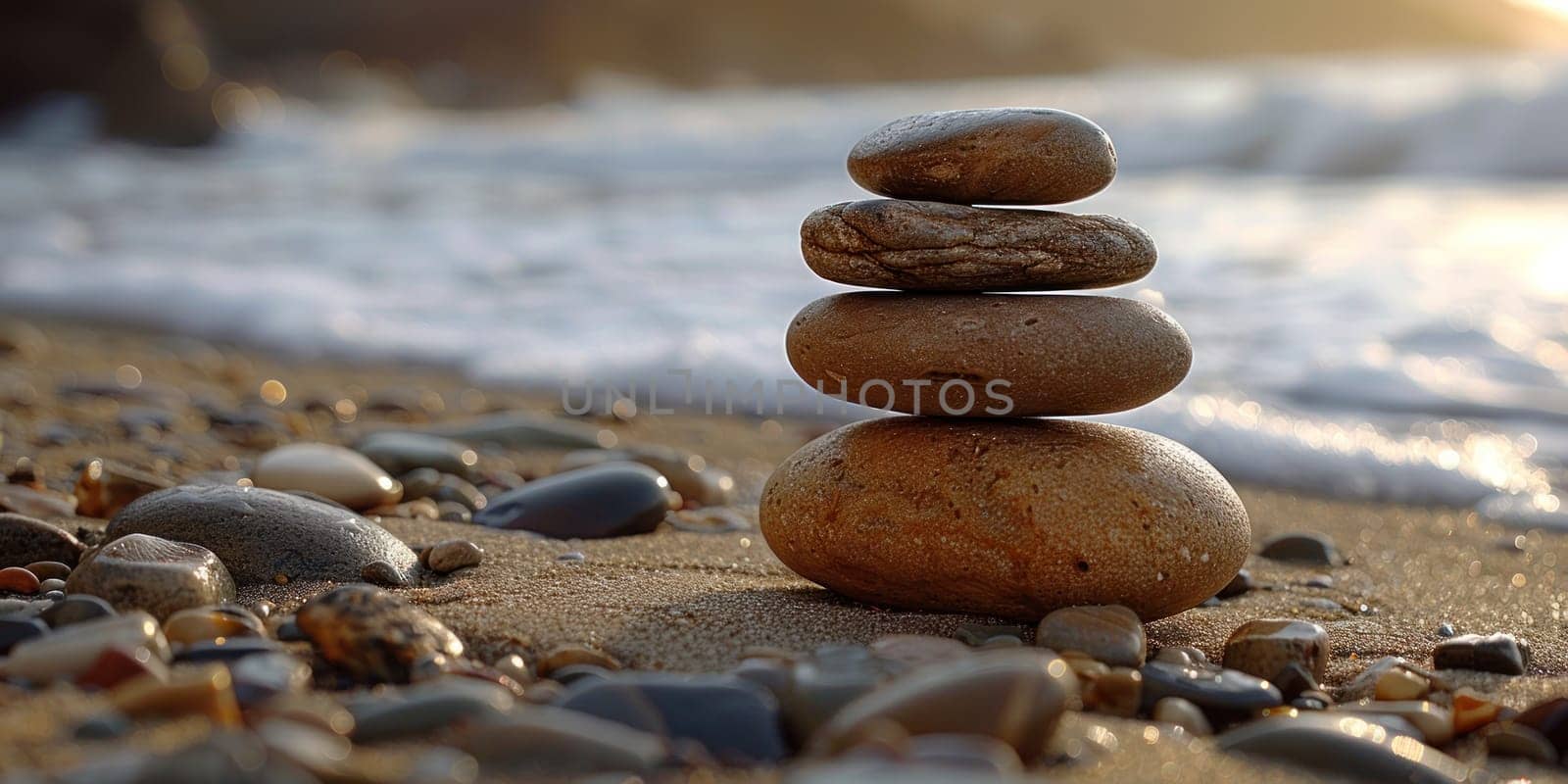 A stack of rocks on a beach by golfmerrymaker