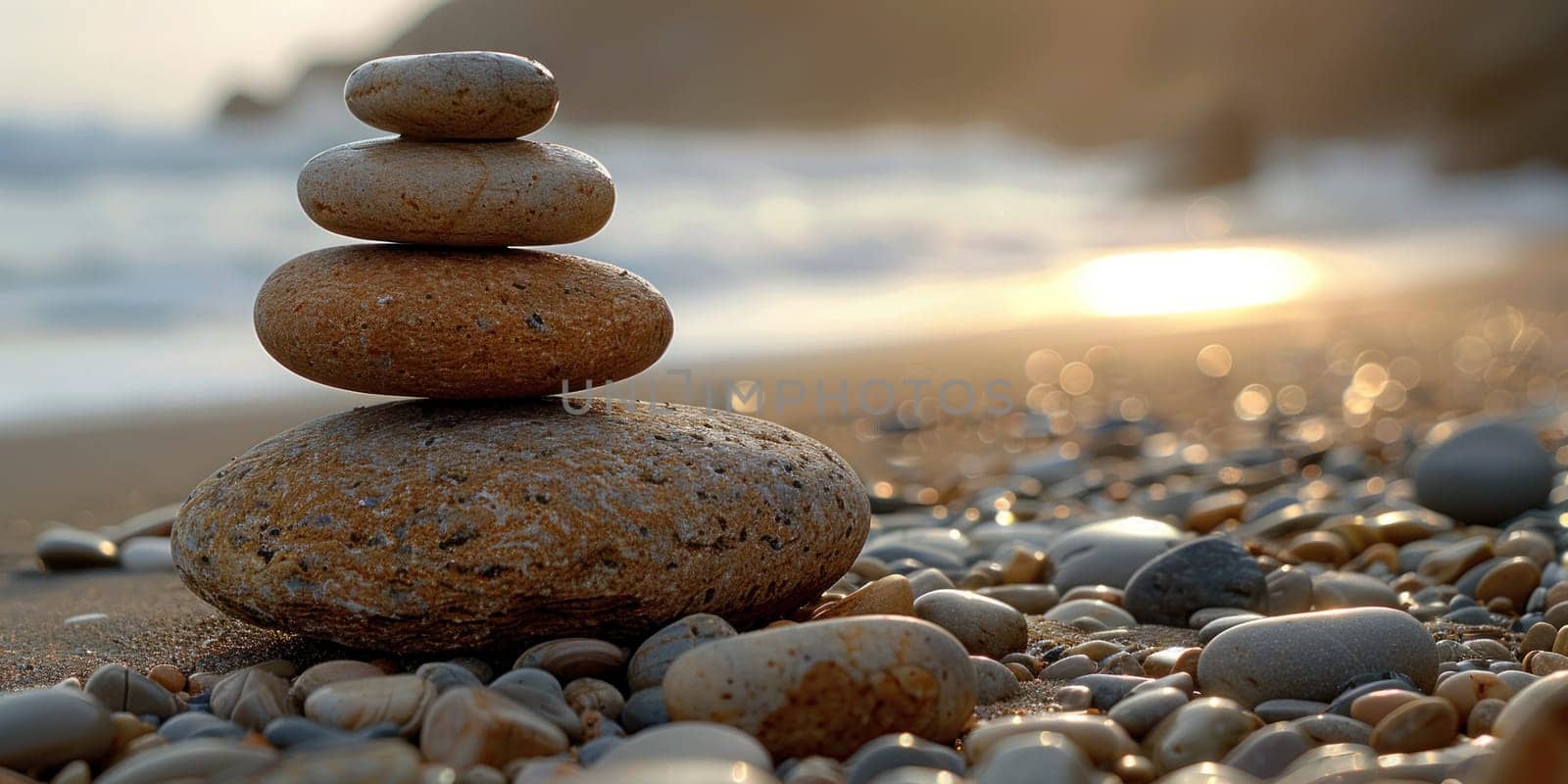 A stack of rocks on a beach by golfmerrymaker