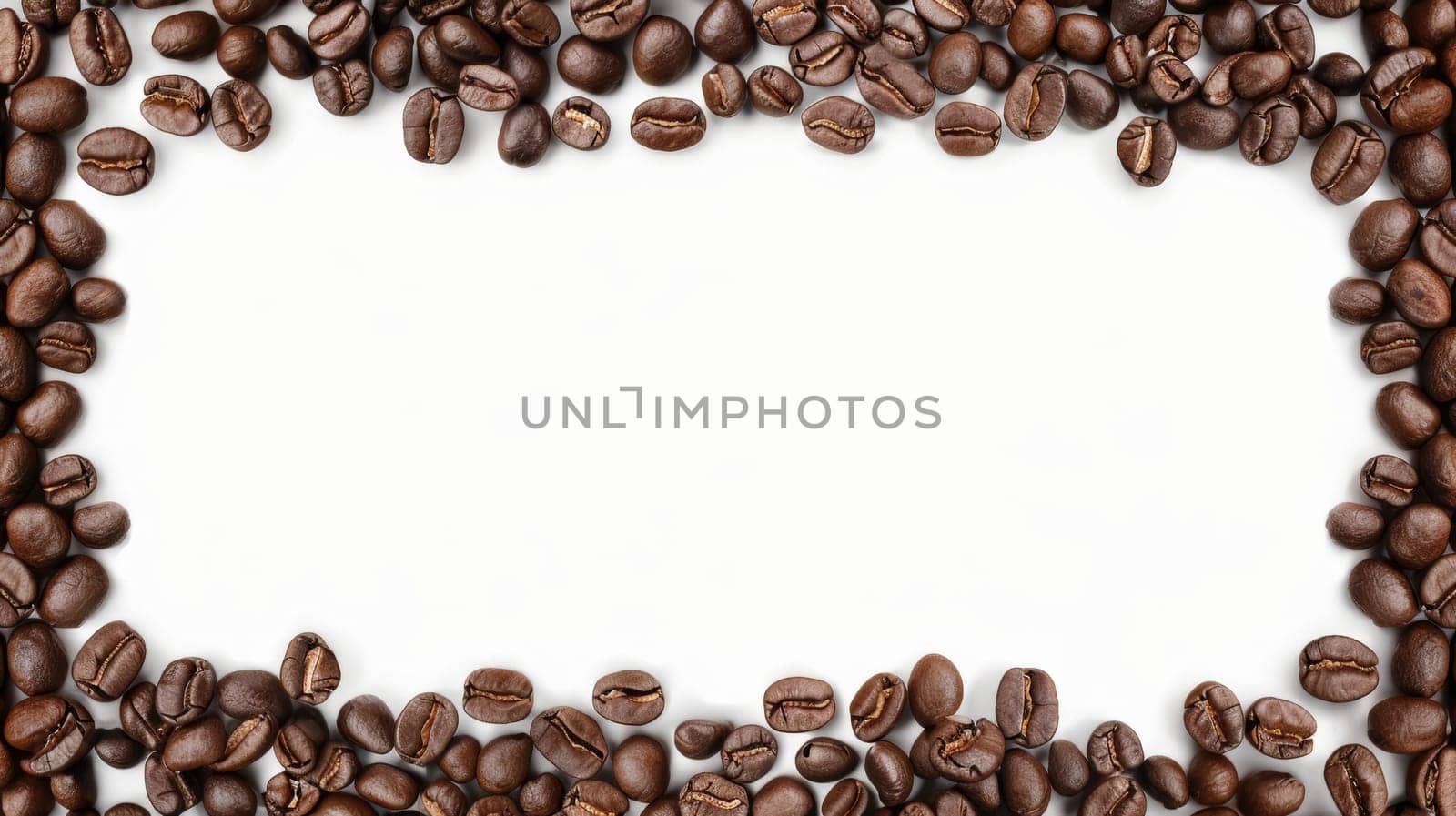 coffee beans frame isolated on white background --ar 16:9 Job ID: dbc8d54b-44b8-4e24-b1e1-374827ffa076.