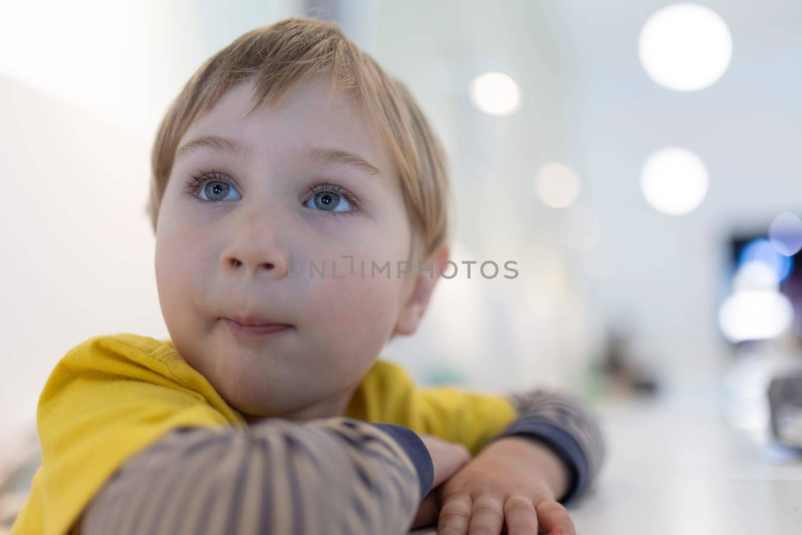 Portrait Little Child Boy. White hair kid by Studia72
