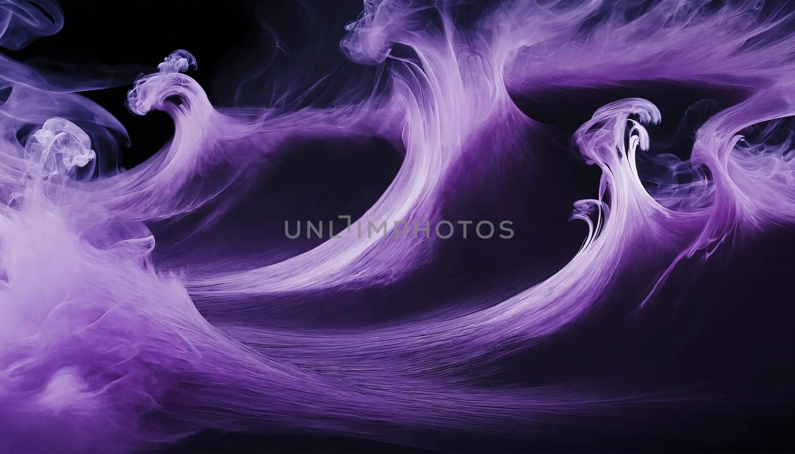 Purple wave of smoke. Abstraction. Generative AI High quality photo